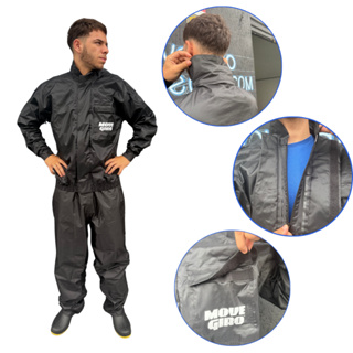 Conjunto Capa de Chuva Motoqueiro Nylon Impermeável Com Gola Preto Masculino | Motoboy em Oferta na Shopee
