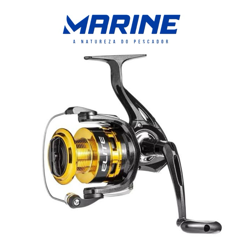 Molinete Elite Gold 6000 Marine Sports 3 Rolamentos - Drag 8 kg, Pesca Pesada 8000 6000