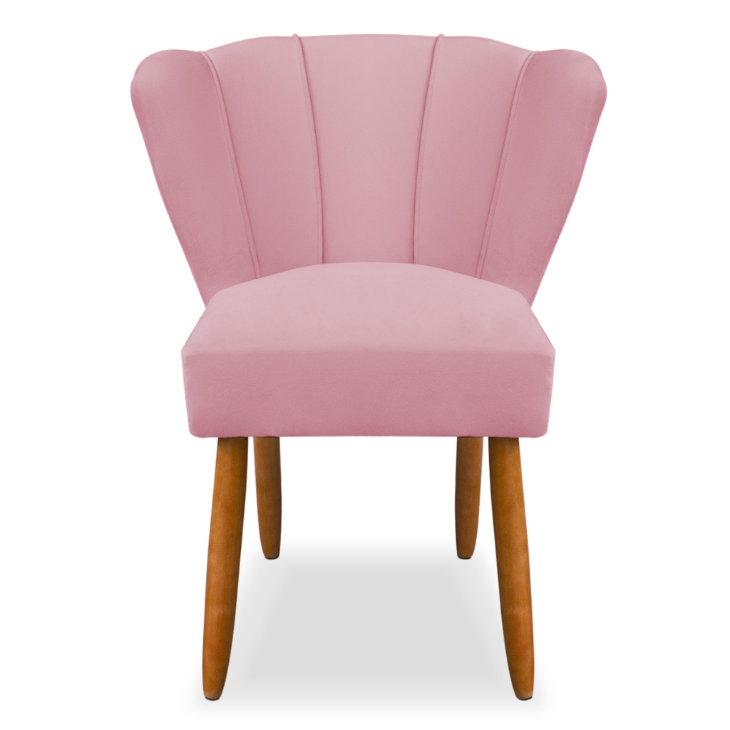 Poltrona poltrona cadeira petala pes palito veludo rosa luxo manicure sala de estar em Oferta na Shopee