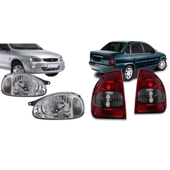 Kit Par Do Farol + Par Da Lanterna Tras Bolha Corsa Classic/Sedan 1994 1995 1996 1997 1998 1999 2000 2001 2002 á 2010