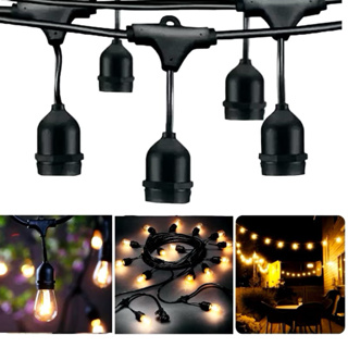 Varal De Luzes Cordao 10 Metros 10 Soquetes E27 Bivolt Sem Lampadas em Oferta na Shopee