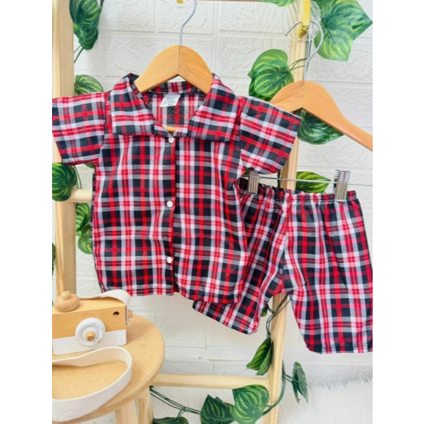CONJUNTO BEBÊ XADREZ MASCULINO MANGA CURTA C/ SHORT - LANÇAMENTO/PROMOÇÃO