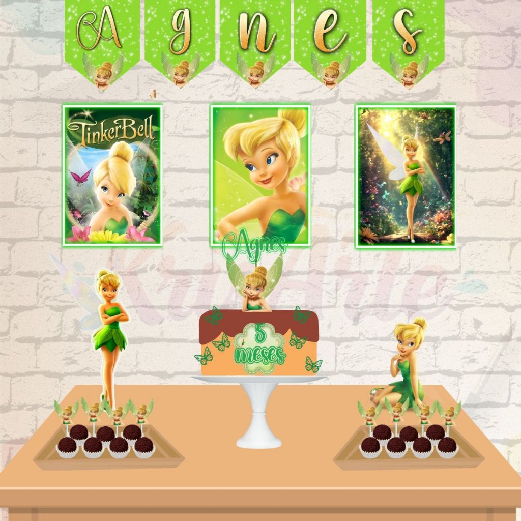 Kit Só um Bolinho – Kit Pronto - Tema Tinker Bell/Sininho - Kit Personalizado