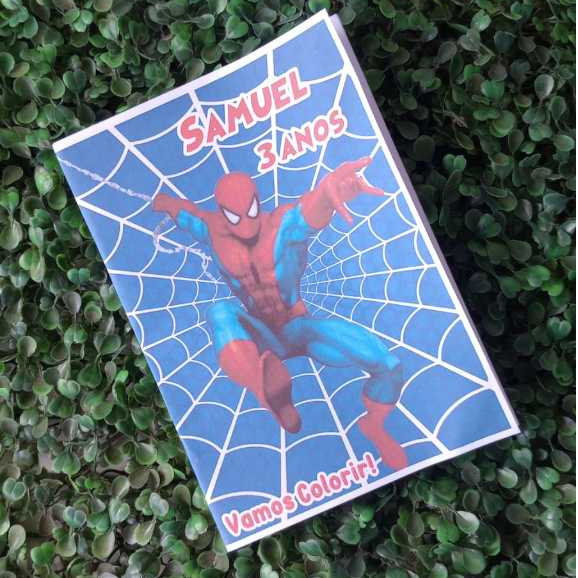 Livro (revista) de Colorir Homem Aranha /  Personalizado/  Lembrancinha de Aniversário / Homem Aranha