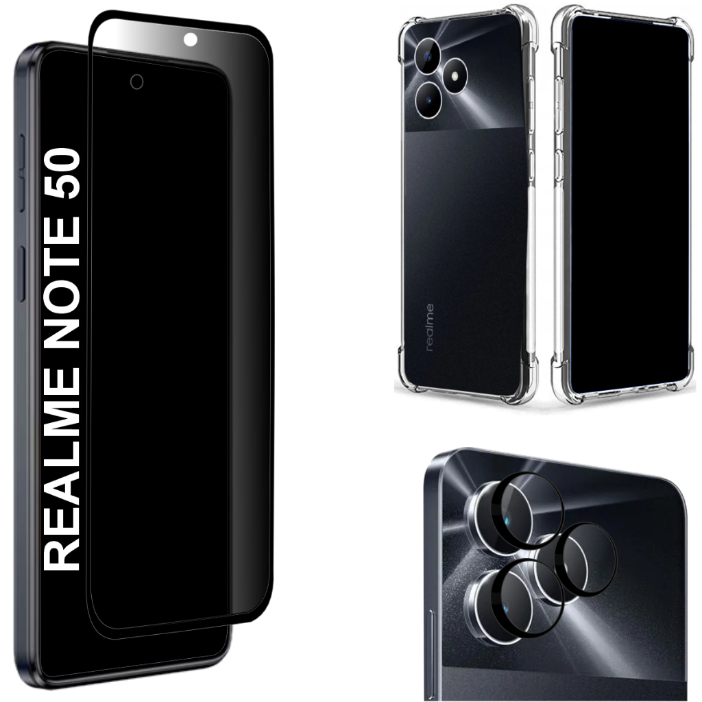 Kit Para REALME Note 50 4G Película Privacidade Fosca | Película da Câmera | Capinha Anti Shok em Oferta na Shopee