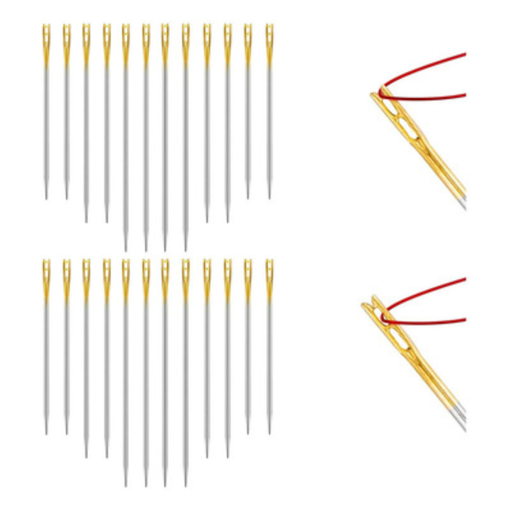 Agulha de Mão para Cego 12 agulhas sortidas Costura kit agulheiro de cego (M&L)