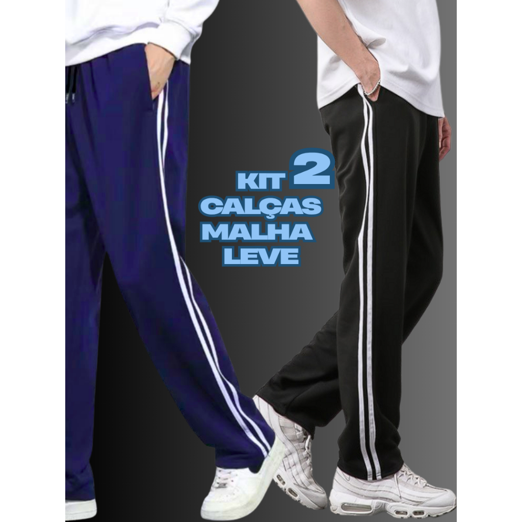 Kit 2 Calças Masculina Malha Leve Esportiva Calça Masculina