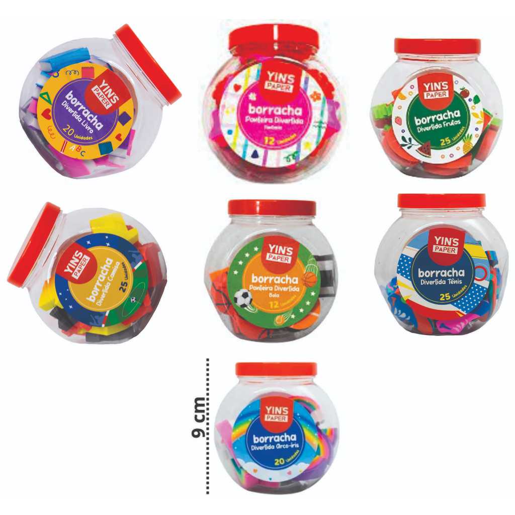 BORRACHA DIVERTIDA  POTE YINS Vários Modelos, Material Escolar, Escritório