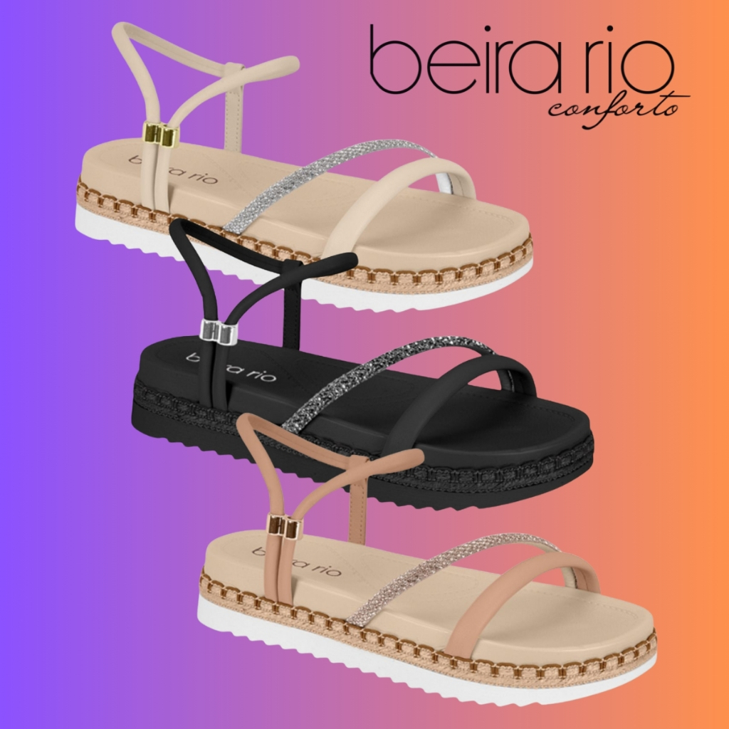Papete Feminina Beira Rio Casual Flatform Com Brilho | Lançamento ! | Produto Original Beira Rio !