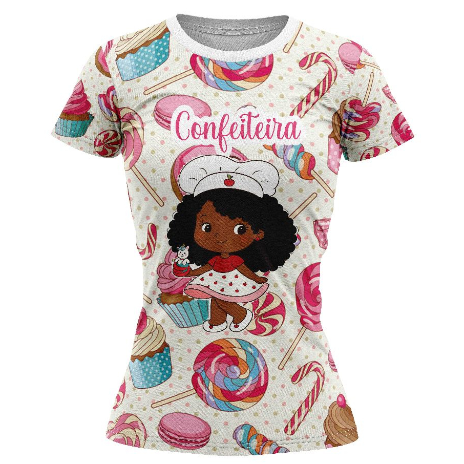 Camisa camiseta PROFISSÃO  uniforme CONFEITEIRA Blusa uniforme para trabalhar CONFEITARIA