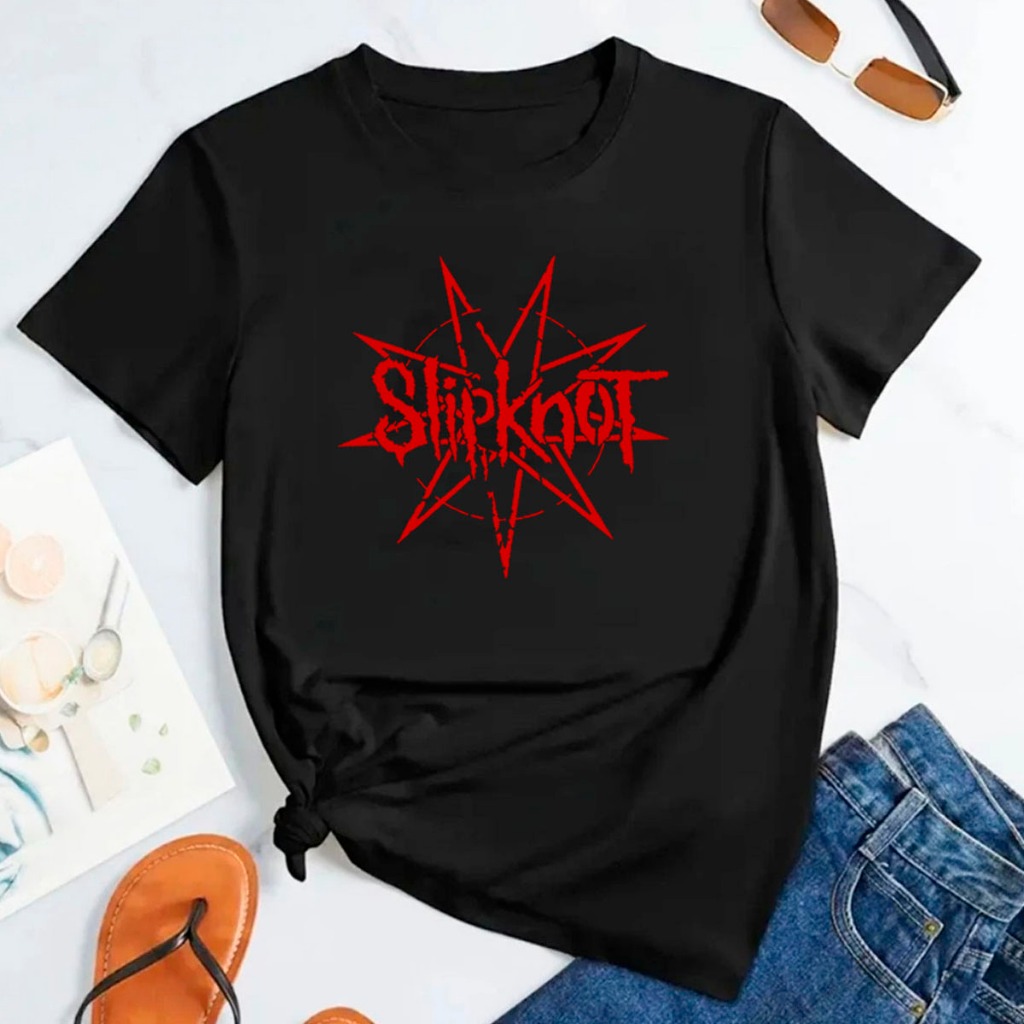 Camiseta Feminina T Shirt Promoção Algodão Confortavel Slipknot Estrela Rock Metal Banda Musica