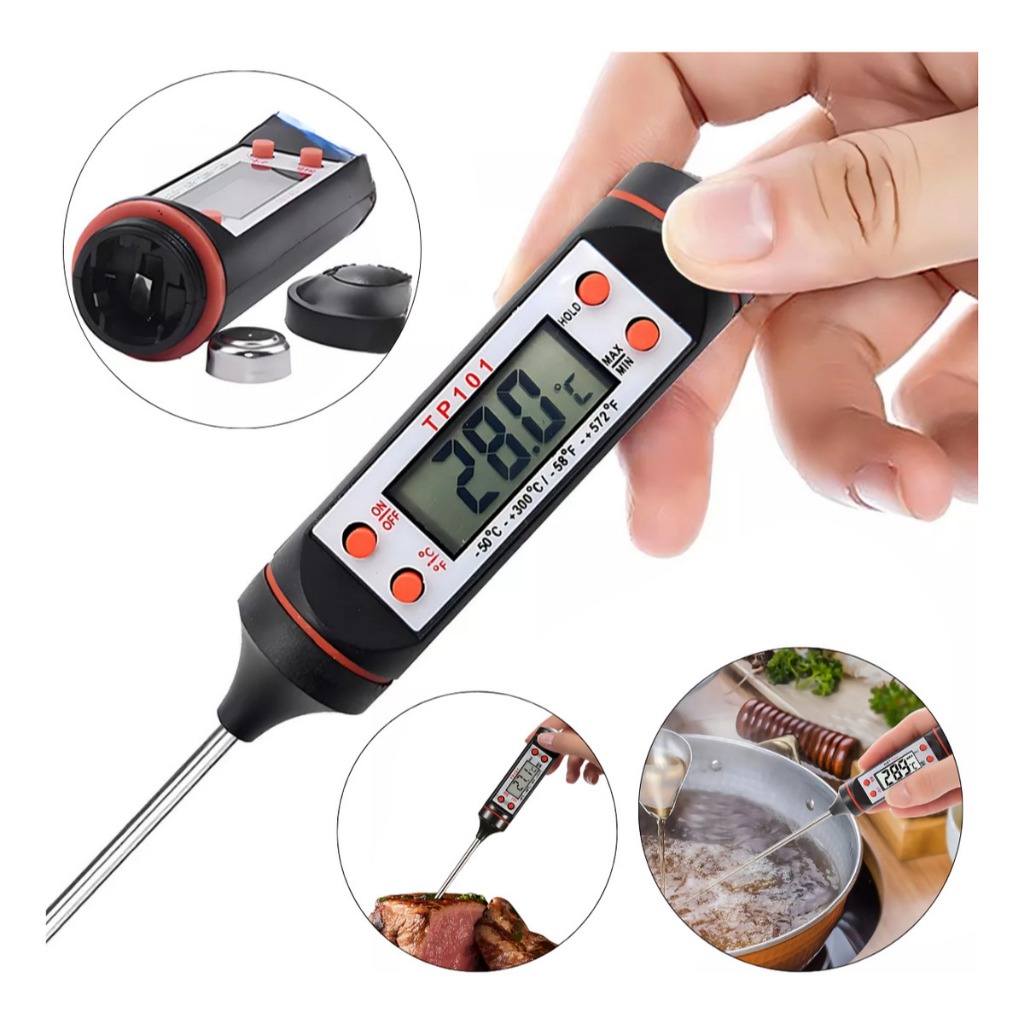 Termômetro Digital Culinário de Cozinha Espeto Cozinha Alimento Inox Grande em Oferta na Shopee