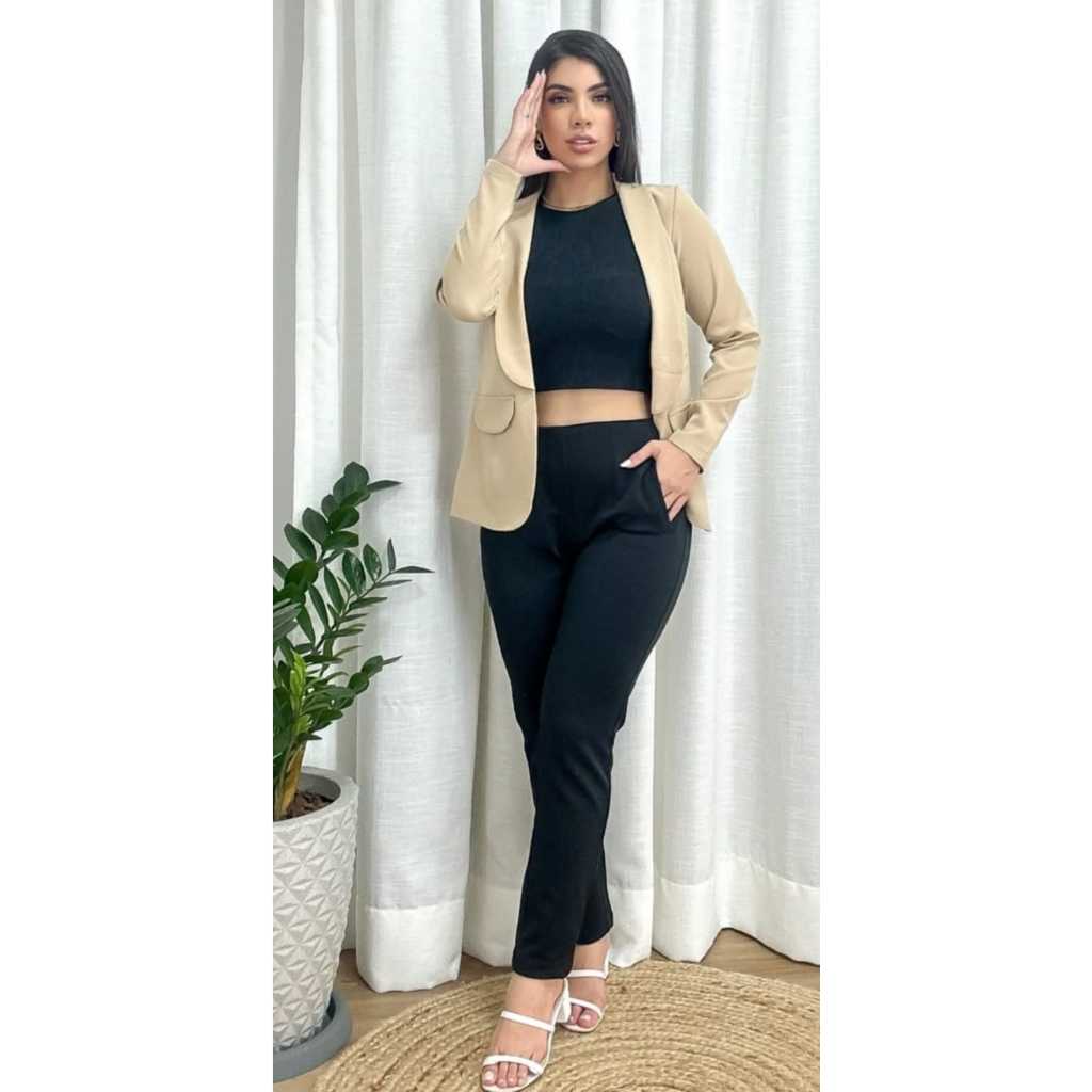 Blazer Feminino  Max Alfaiataria Socilal Manga Longa Premium