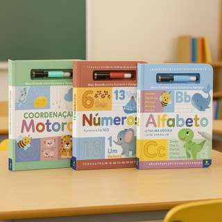 livro Escreva e Apague - Números, Alfabeto e Coordenação Motora para o Desenvolvimento Infantil