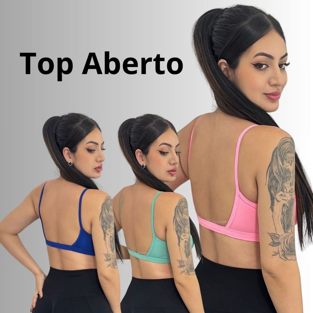 Top Aberto academia Faixa Duplo Com Bojo Removivel P M G GG em Oferta na Shopee