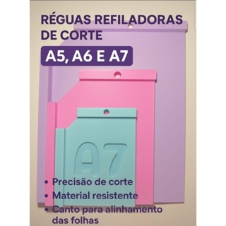 Réguas Refiladoras de Corte - Tamanhos A5, A6 e A7 em Oferta na Shopee
