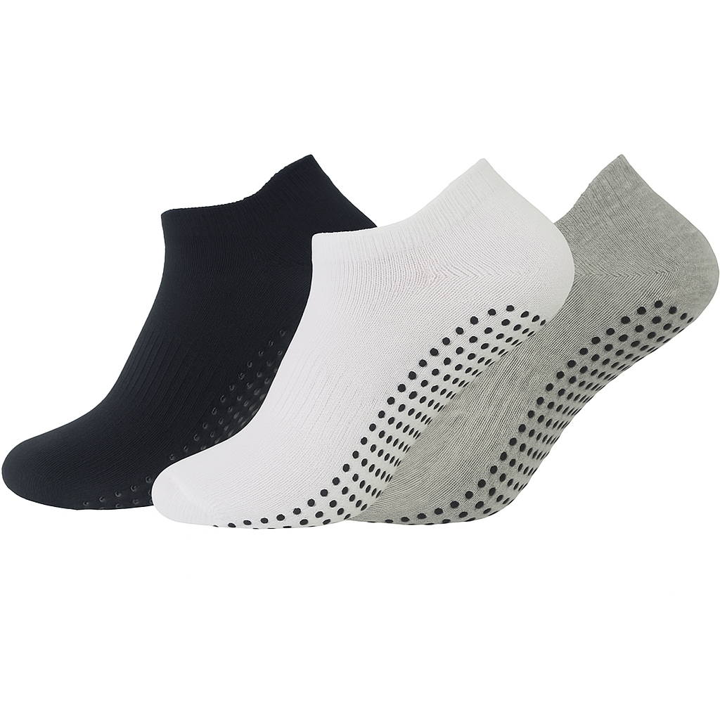 Kit 3 Pares Meia Antiderrapante Yoga Pilates Hidroginástica Academia Treino Fisioterapia Alongamento