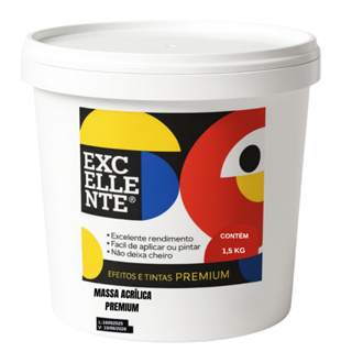 Excellente/Pratfix Decor Massa Acrílica 1,5Kg Externo e Interno em Oferta na Shopee