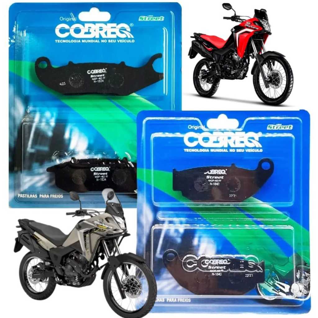 Kit Pastilhas De Freio Dianteira e Traseira Moto Honda Xre300 Sahara C/abs Cobreq em Oferta na Shopee