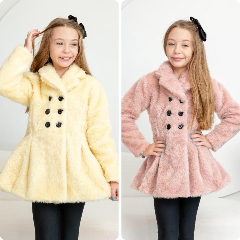 CASACO INFANTIL MENINA INVERNO SOBRETUDO DE BOTOES JAQUETA PELUCIADO OUTONO INVERNO