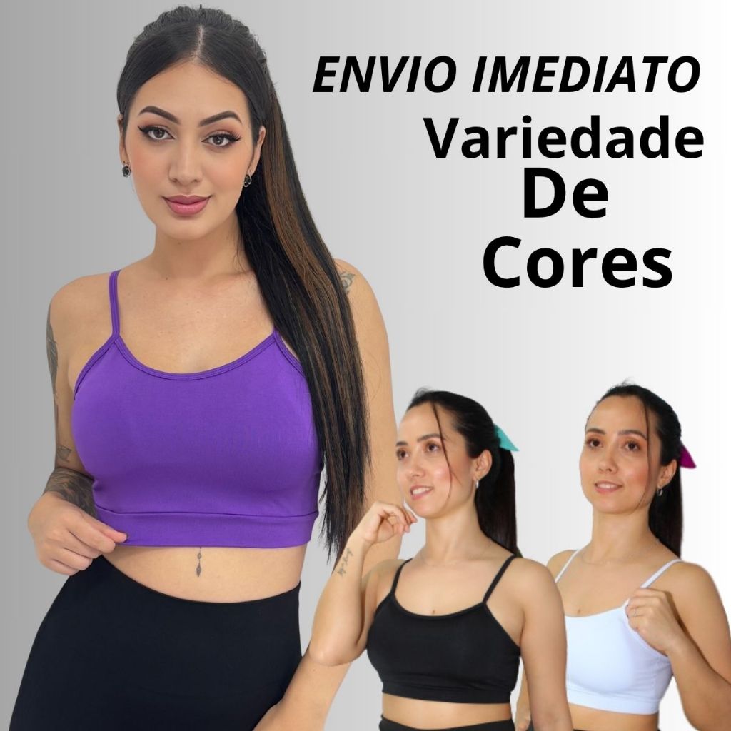 Top Fitness de Alcinha com Bojo removível Preço de atacado em Oferta na Shopee