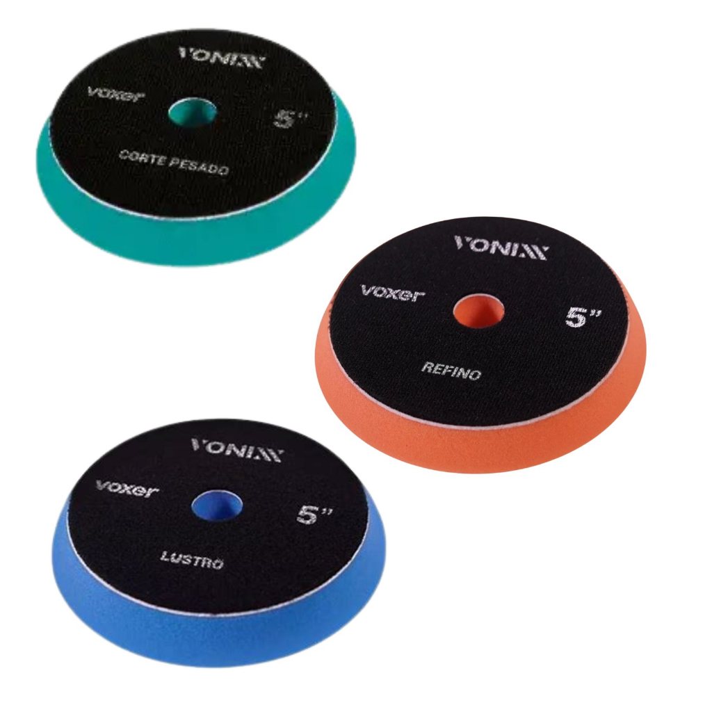 Kit 3 Boinas 5 Polegadas Corte Pesado, Refino E Lustro Vonixx