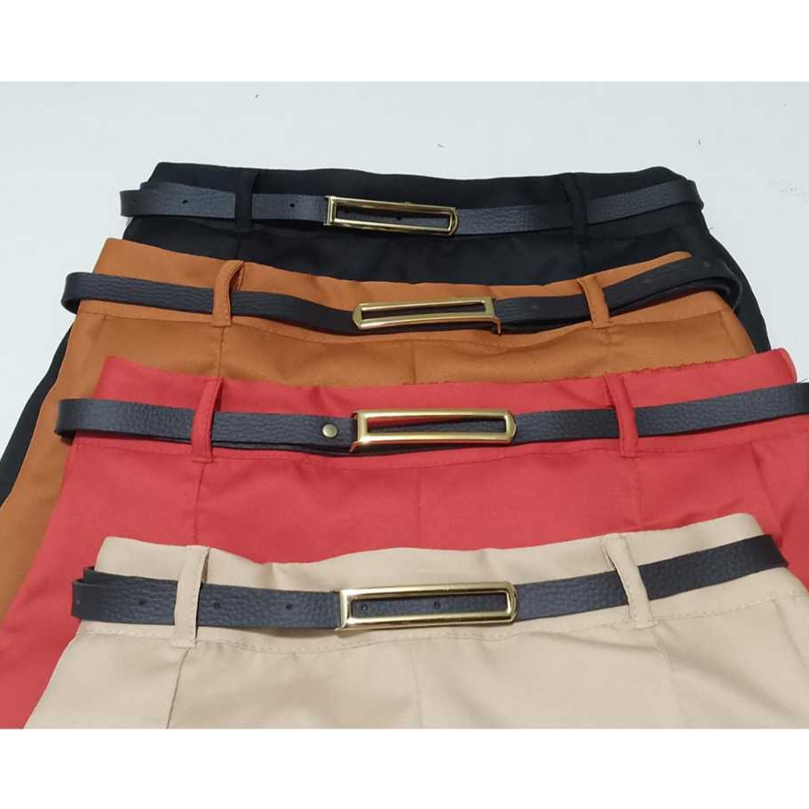 CalÇa Juvenil Femenino Social Pantalona Wide Leg Alfaiataria com Bolsos e Cinto Elegante%