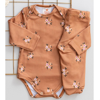 Conjunto Térmico Bebê Pagão Flores Marrom em Oferta na Shopee