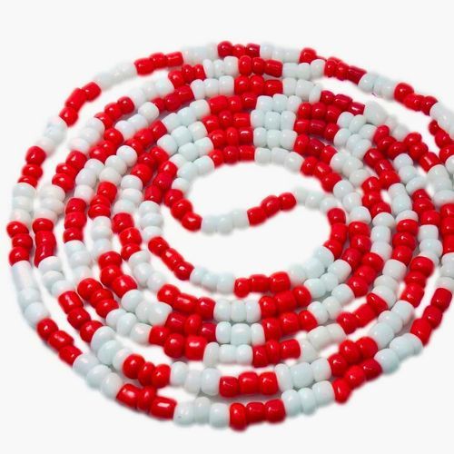 Guia Maria Navalha Vermelho Branco Miçangas Malandras Montada Simples e com Firma Feminino Caveira
