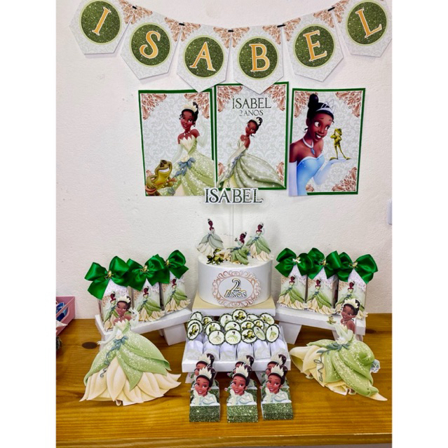 Kit Festa em Casa - A Princesa e o Sapo lembrancinhas festa infantil princesas personalizados - festa - caixinha milk