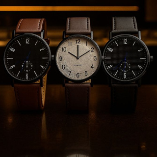 Relógio de Pulso Masculino Premium – Analógico Modelo Casual Tipo Couro em Oferta na Shopee