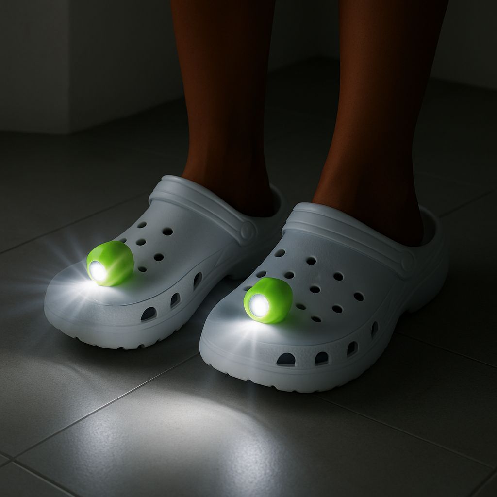 Luz de LED Pingente Pin Sapato Charm Boton Caminhada Ciclismo Camping Praia Passeio Noturno (1 par)