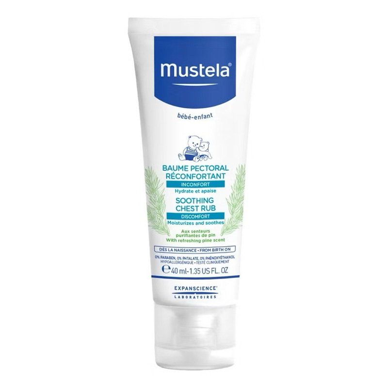 Mustela Bálsamo Reconfortante 40Ml Para Massagem Peitoral Nos Bebês Conforto De Gripes E Resfriados