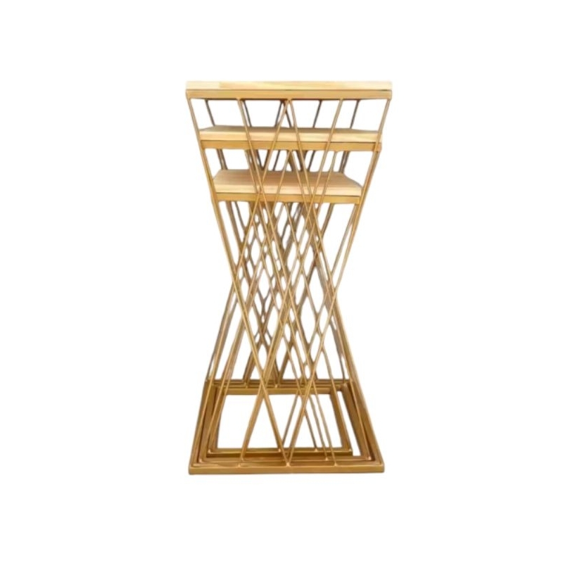 mesa treliça kit com 3 peças decoração aniversário festa eventos dourada em Oferta na Shopee