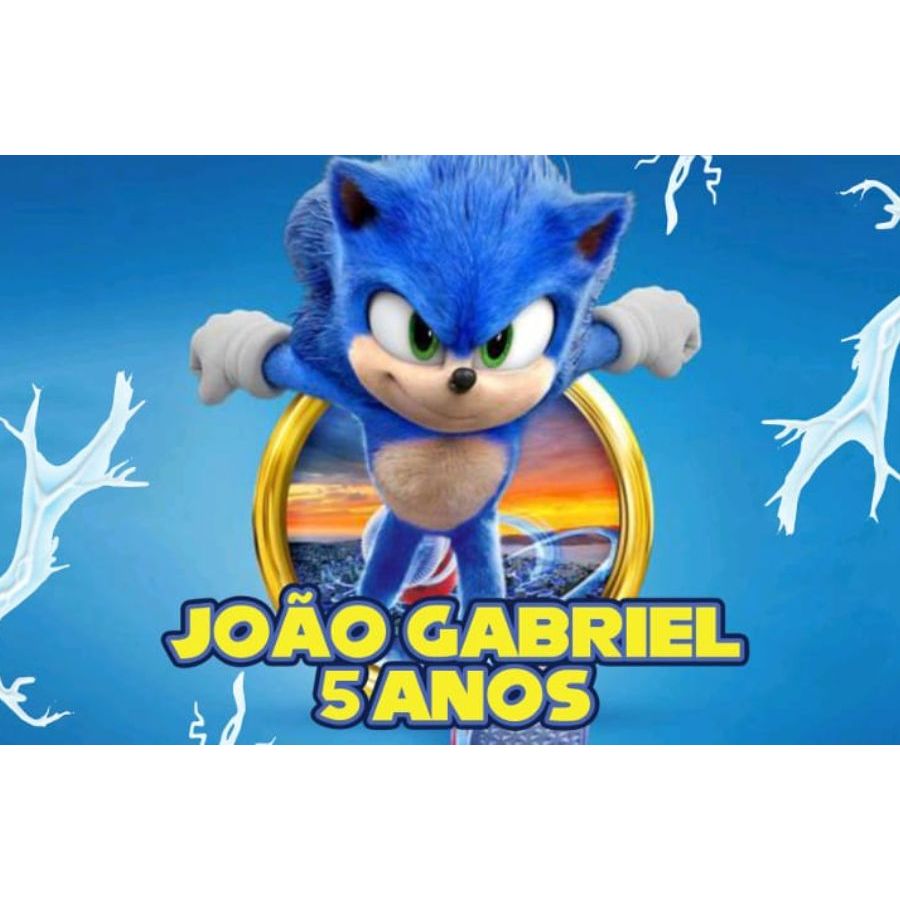 Adesivo para Cofrinho Tema Sonic / Cofrinho Personalizado / Sonic