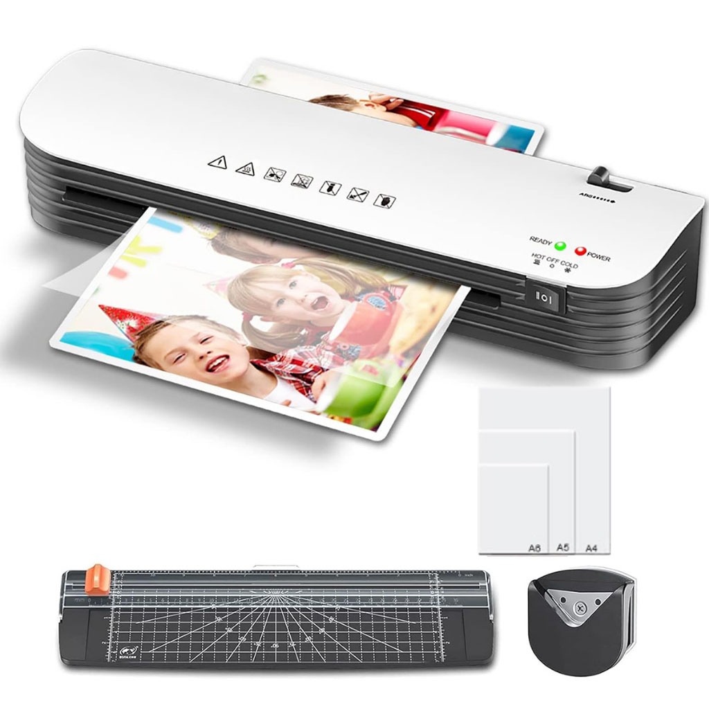 Plastificadora Laminadora A4 Fria/Quente Função Com 9 Bolsas De Plástico Cortador De Papel Abs Anti-atolamento 127V/220V em Oferta na Shopee