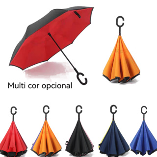 Guarda Chuva Invertido Tecido Duplo Impermeável Reforçado Contra  Guarda-Chuva Para Carro em Oferta na Shopee