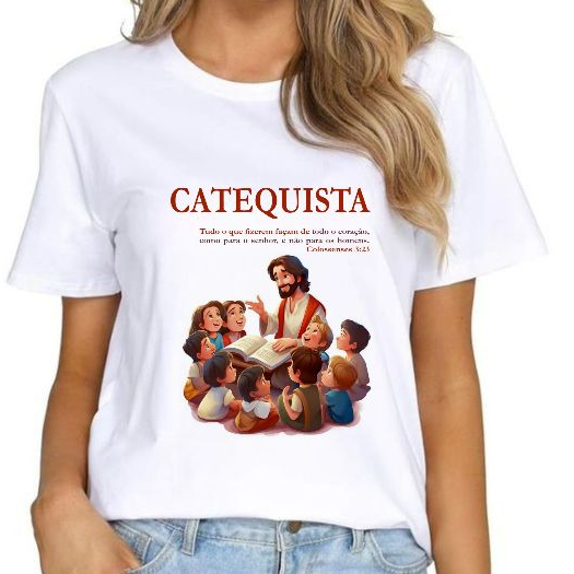 CAMISETA UNISEX Blusa t-shirt CATEQUISTA 2 , FRASE CATOLICA, JESUS, DEUS, QUARESMA DE SÃO MIGUEL plus size em Oferta na Shopee