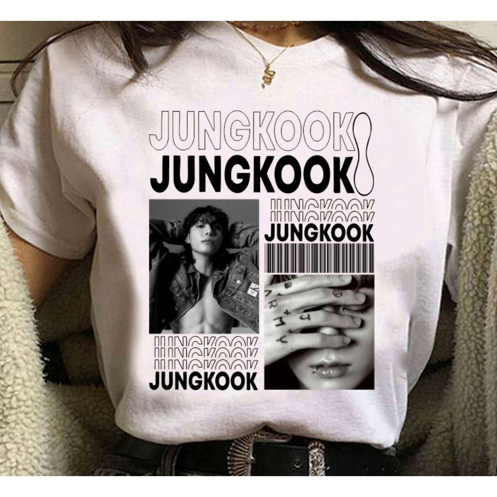 Camiseta Jungkook K-pop Bts Blusa 100% Algodão Estampada