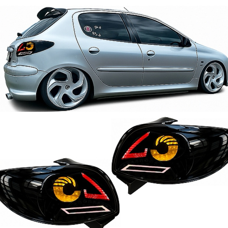 Aplique Adesivo Máscara Negra lanterna do Peugeot 207 ( O PAR ) 2008 A 2015 Espotivo