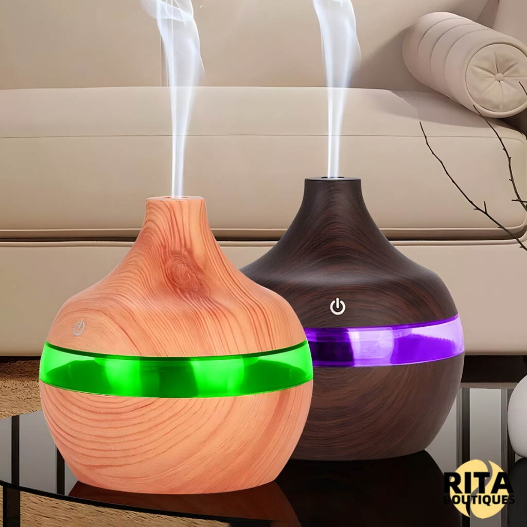 Umidificador De Ar 300ml Aromatizador De Ambiente Ultrassônico Com Led Portátil Difusor De Carro Usb