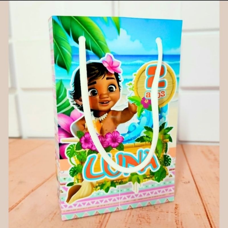 Sacolinha Surpresa Personalizada Lembrancinha de Aniversário Moana Baby Festa Infantil