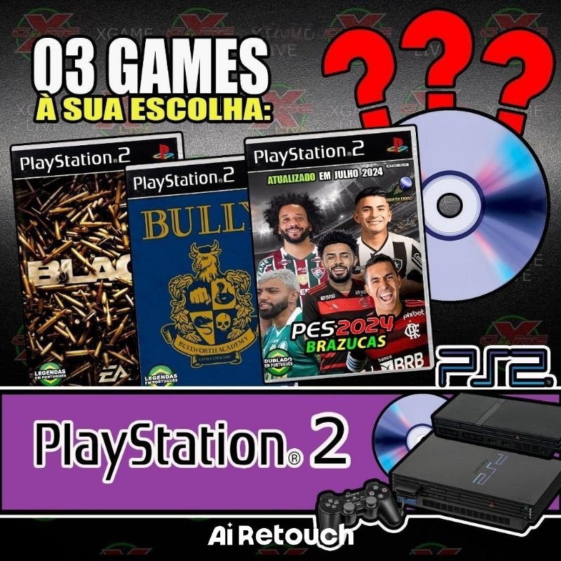 3 JOGOS VC ESCOLHE / modelo do console na imagem.