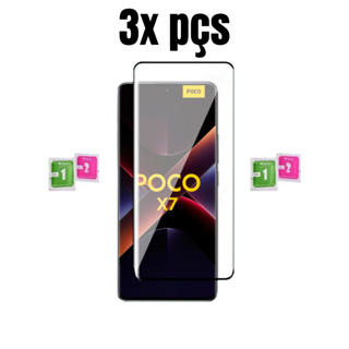 Kit 3x Pelicula Curvada 3d Xiaomi Poco X7 5G Vidro Temperado 9d Alta Densidade e Qualidade em Oferta na Shopee