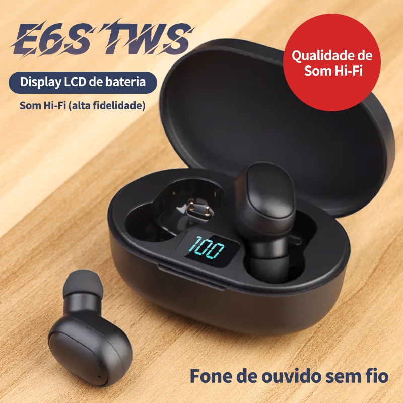 fone bluetooth TWS à Prova de Suor Bateria Total 15h 3h+recargas Design Compacto Compatível Android/iOS jogos Presente em Oferta na Shopee
