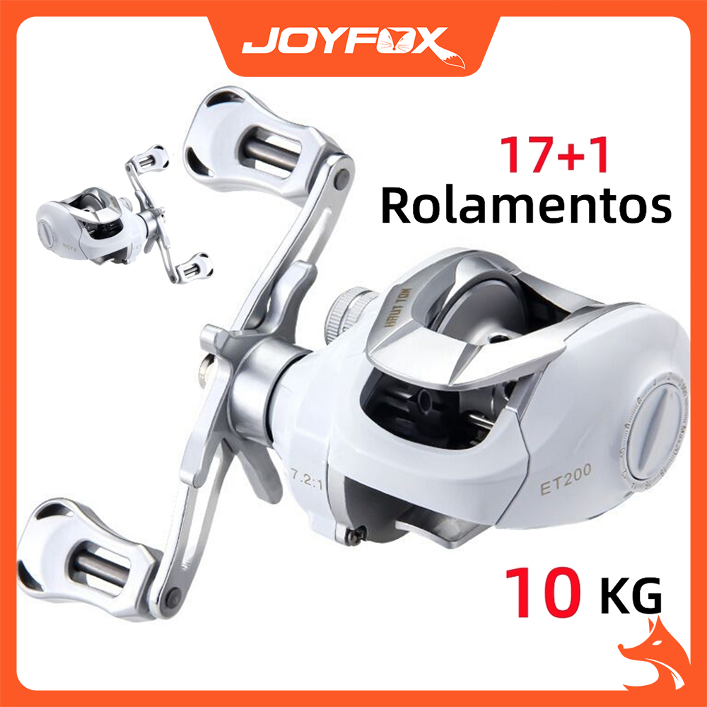 JOYFOX Carretilha De Pesca 17+1 Rolamentos 10kg 7.2:1 Branco Esquerda Ou Direita