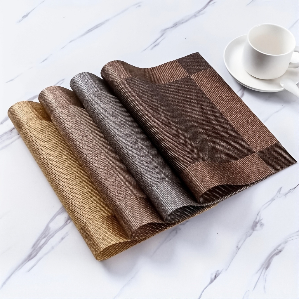 KIT Jogo Americano para Mesa Posta 4 ou 6 lugares em PVC Metalizado