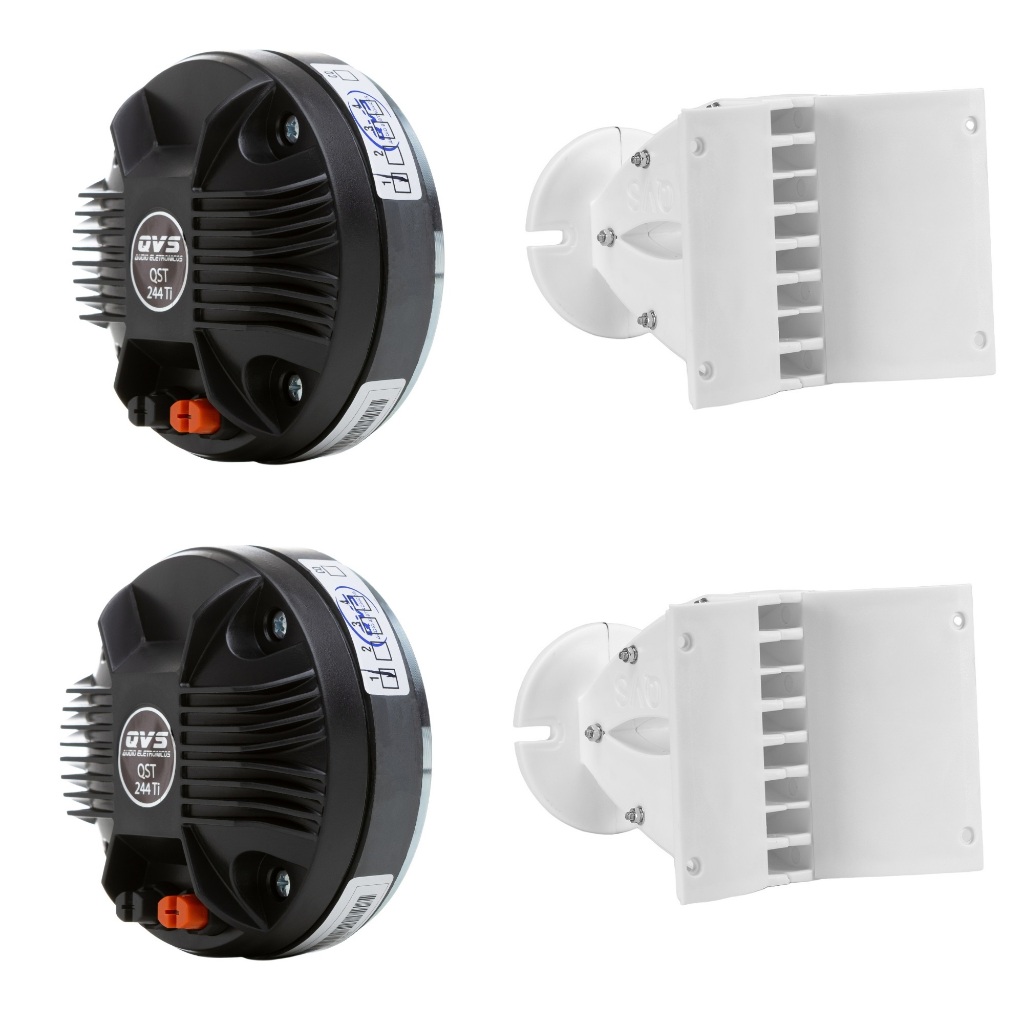 2 Kit Driver TI QST 244TI 80W Rms Titânio Corneta TI + Guia De Onda QVS 1325 Para Drive Titanium