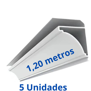 Kit 5 Barras Moldura/Sanca 1,20 Metro Branco Acabamento Para Forro Pvc em Oferta na Shopee