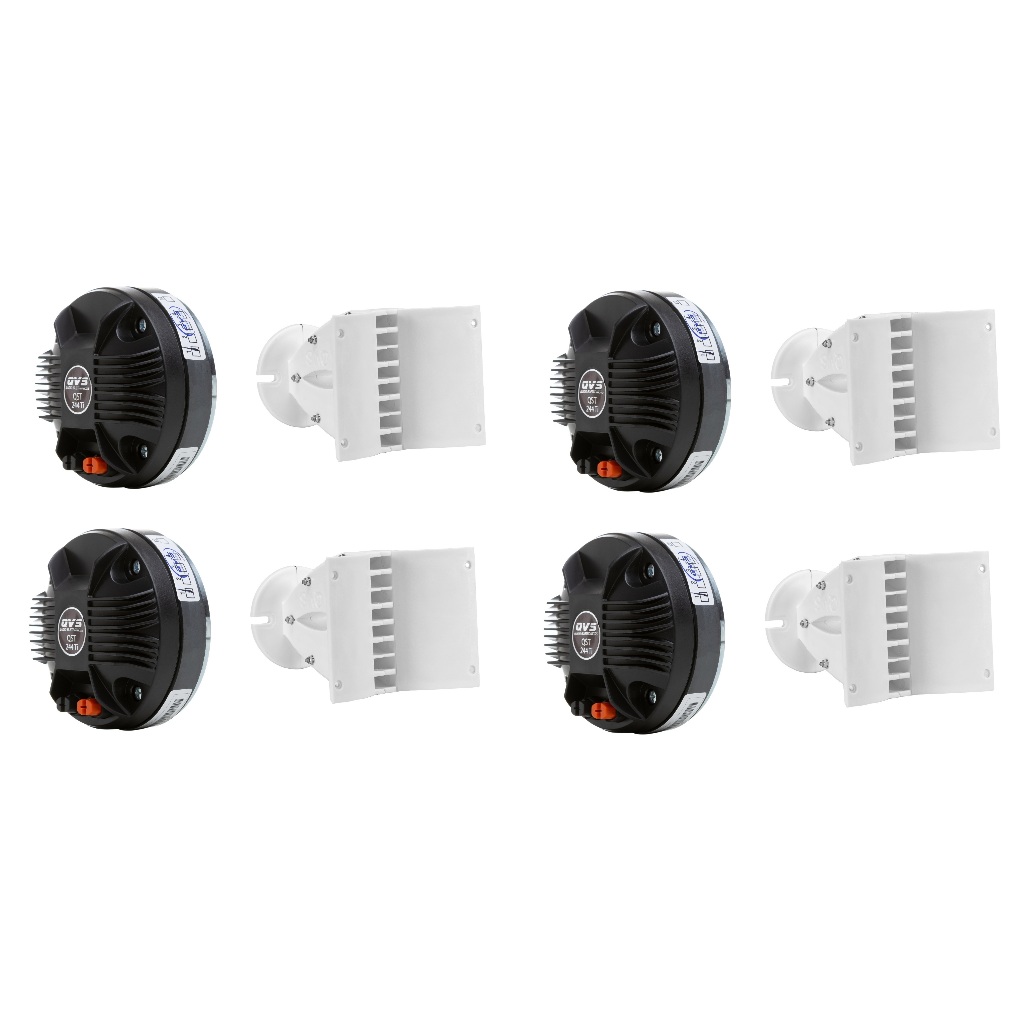 4 Kit Driver TI QST 244TI 80W Rms Titânio Corneta TI + Guia De Onda QVS 1325 Para Drive Titanium